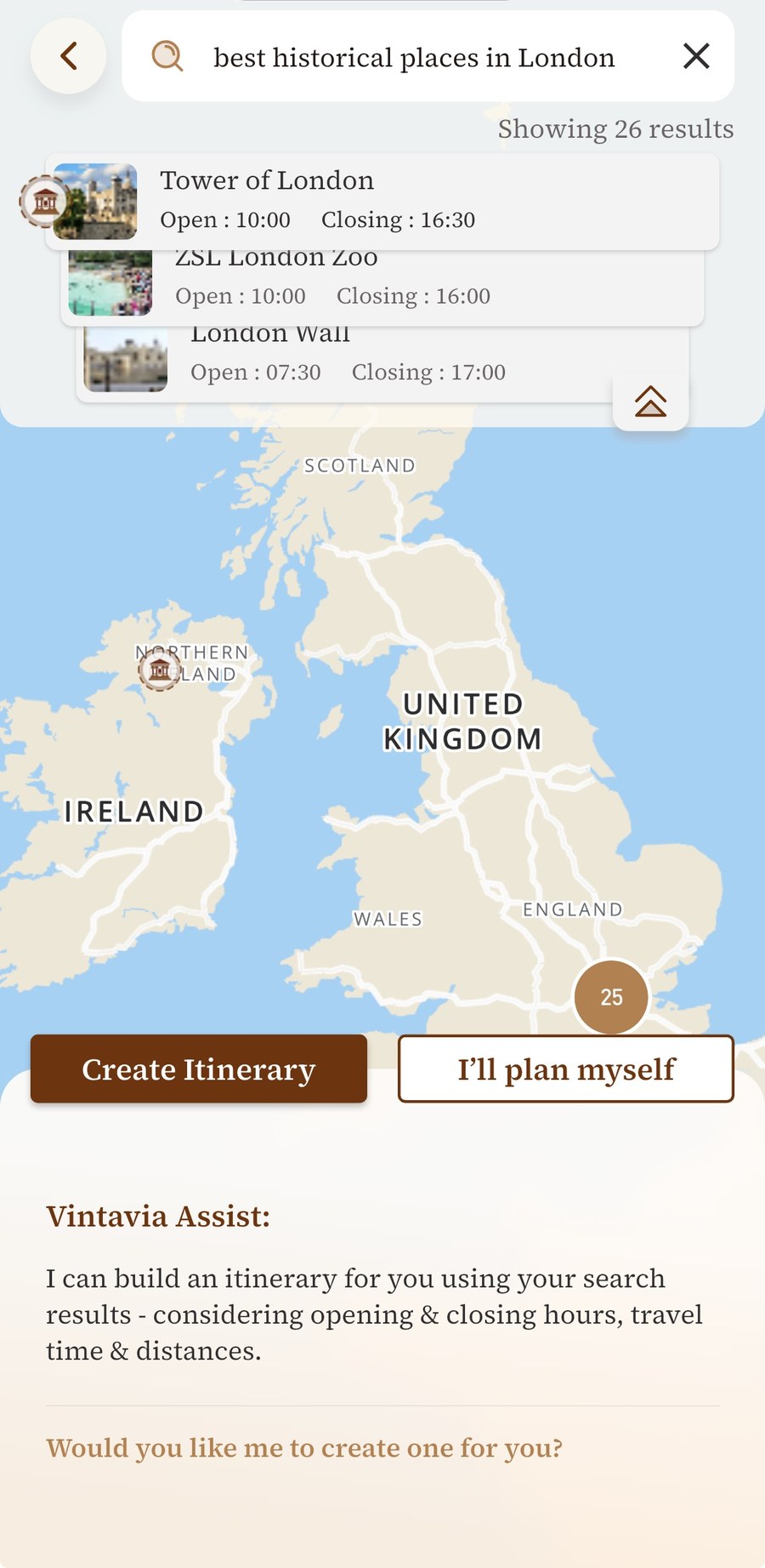 Search and explore places